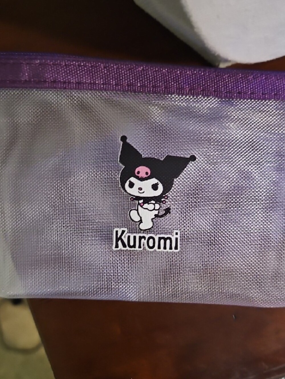 Sanrio Mesh Pouch Set with Purple, Cream, and Bright Blue Trim - Picture 4 of 5